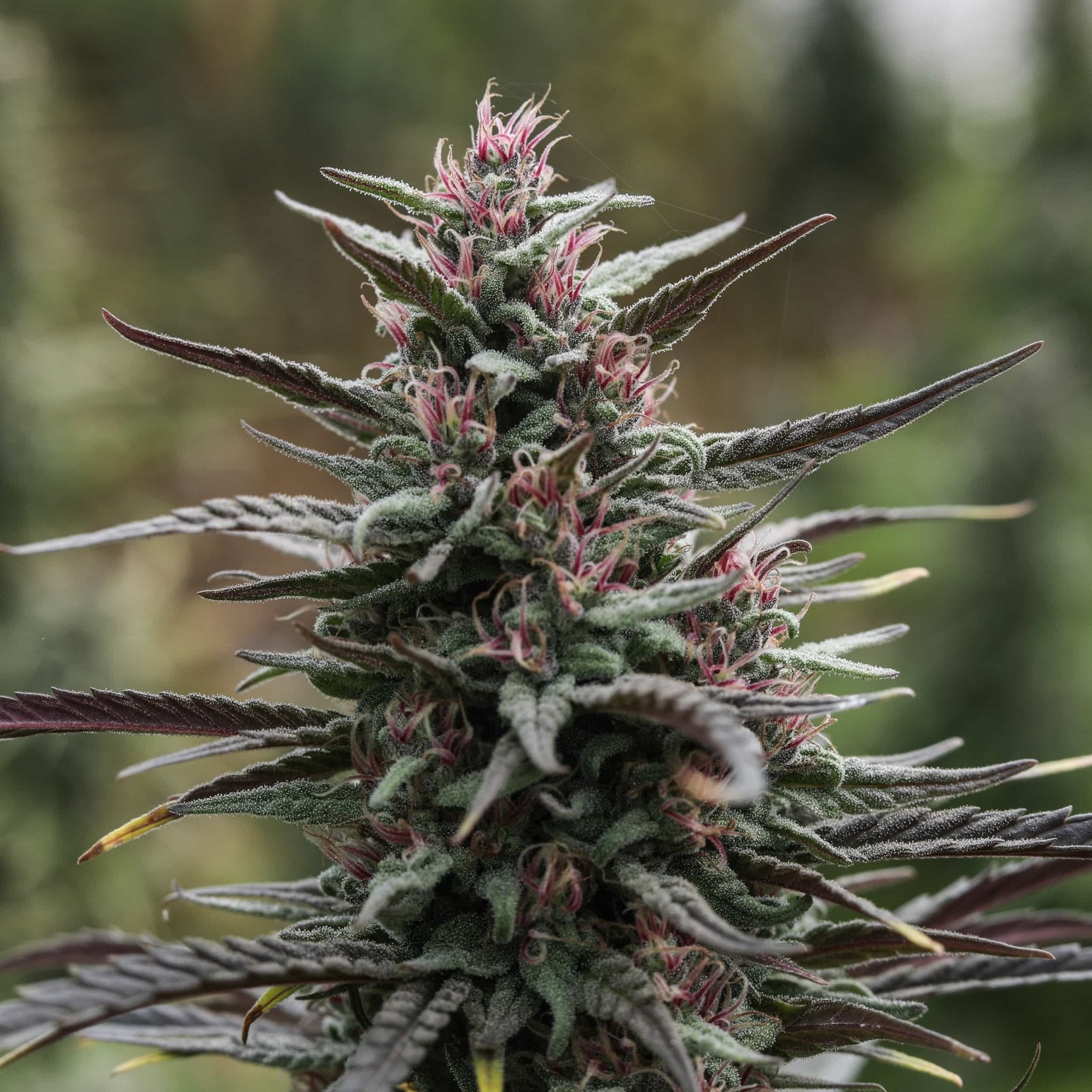 A tall slender Spiked Pinecone plant grown from type 2 cannabis seeds at GTR.